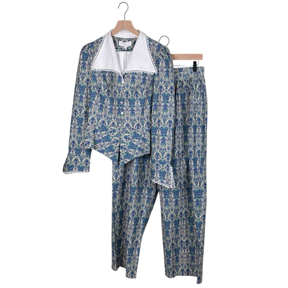 NEW Kristinit Anisa Paisley Jacket and Trouser Pants Set Size Medium Victorian
